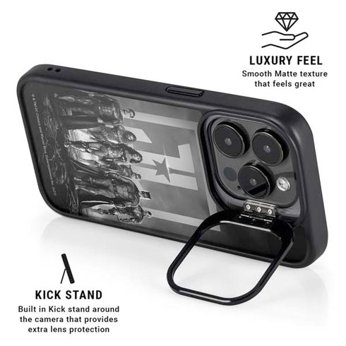 The Justice League (2017) Justice League Black and White iPhone 16 Pro Kickstand Case